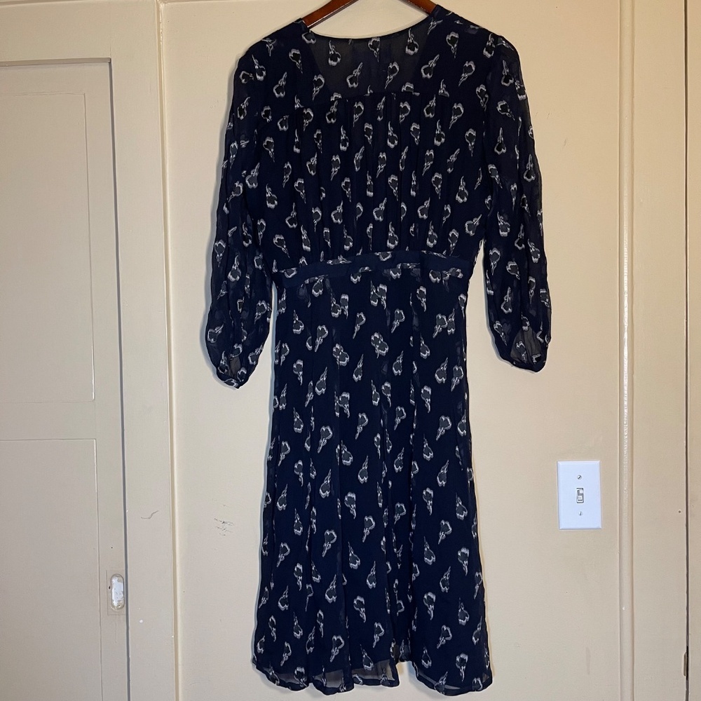 ba&sh Navy Blue Patterned Dress - Picture 2 of 9